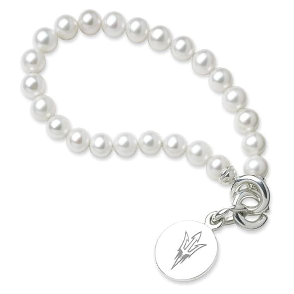 Arizona State Pearl Bracelet with Sterling Silver Charm Shot #1