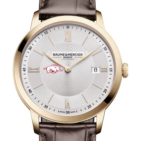 Arkansas Men's Baume et Mercier 40mm Gold PVD Classima Watch with Silver Dial & Dark Brown Leather Strap Shot #1