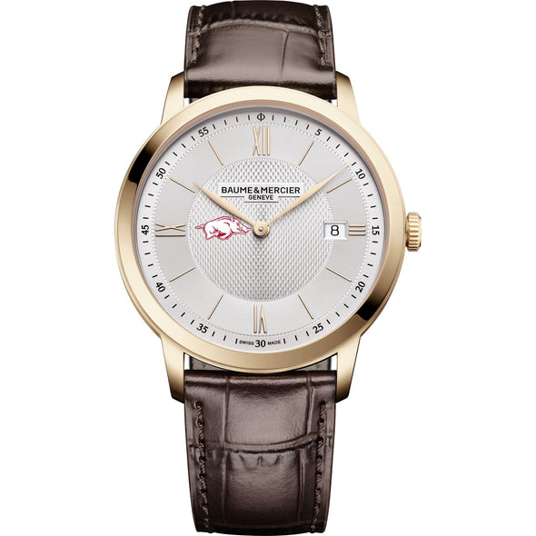 Arkansas Men's Baume et Mercier 40mm Gold PVD Classima Watch with Silver Dial & Dark Brown Leather Strap Shot #2
