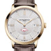 Arkansas Men's Baume et Mercier 40mm Gold PVD Classima Watch with Silver Dial & Dark Brown Leather Strap