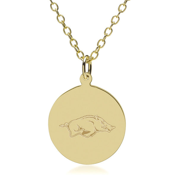 Arkansas Razorbacks 18K Gold Pendant & Chain Shot #1