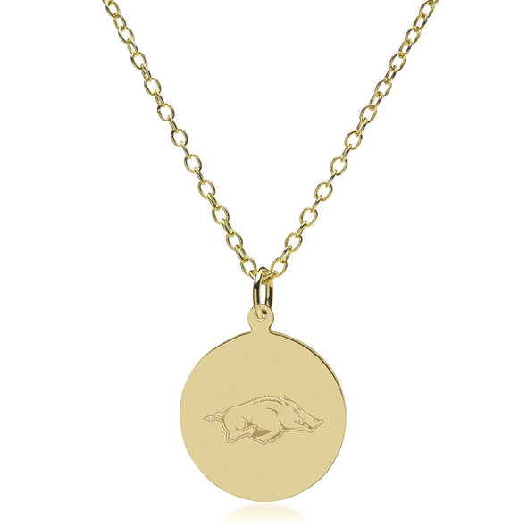 Arkansas Razorbacks 18K Gold Pendant & Chain Shot #2