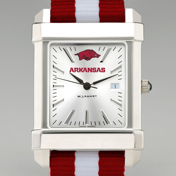 Arkansas Razorbacks Watch University of Arkansas Collegiate Watch with RAF Nylon Strap for Men ...