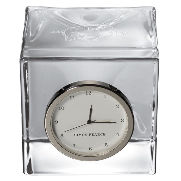 Arkansas Razorbacks Glass Desk Clock by Simon Pearce Shot #2