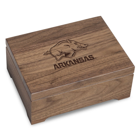 Arkansas Razorbacks Solid Walnut Desk Box Shot #1