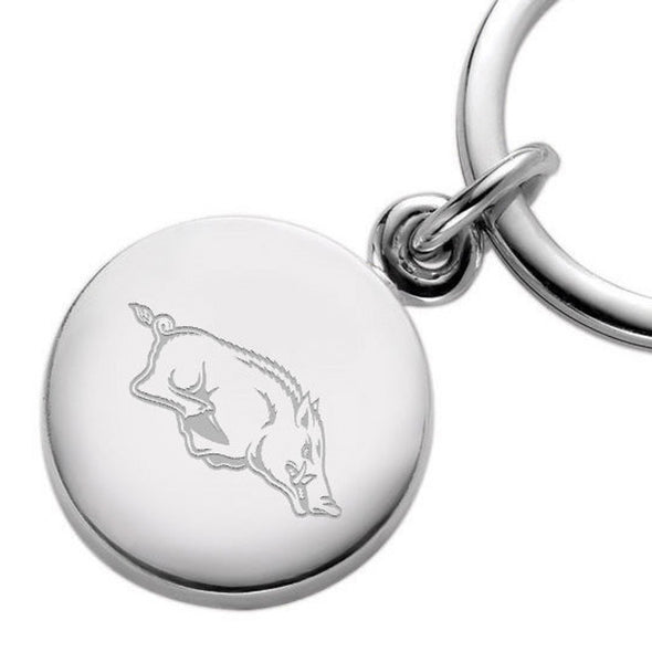Arkansas Razorbacks Sterling Silver Insignia Key Ring Shot #2