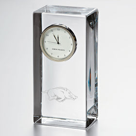 Arkansas Razorbacks Tall Glass Desk Clock by Simon Pearce Shot #1