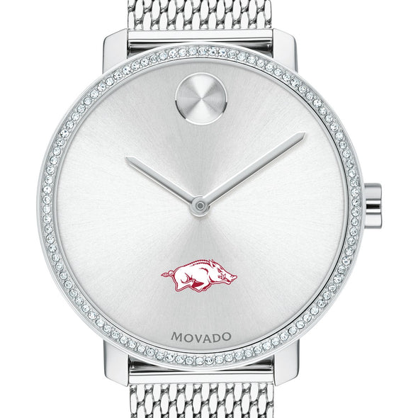 Arkansas Razorbacks Women's Movado Bold with Crystal Bezel & Mesh Bracelet Shot #1