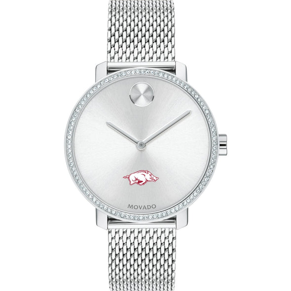 Arkansas Razorbacks Women's Movado Bold with Crystal Bezel & Mesh Bracelet Shot #2