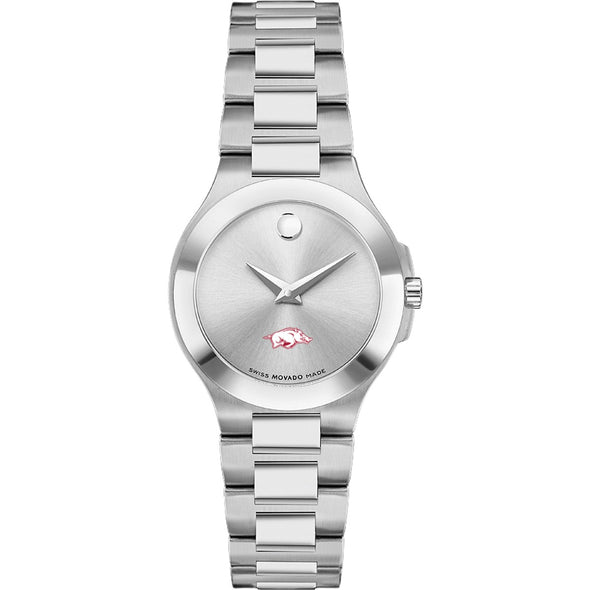 Arkansas Razorbacks Women&#39;s Movado Collection Stainless Steel Watch with Silver Dial Shot #2