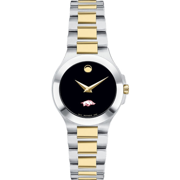 Arkansas Razorbacks Women&#39;s Movado Collection Two-Tone Watch with Black Dial Shot #2