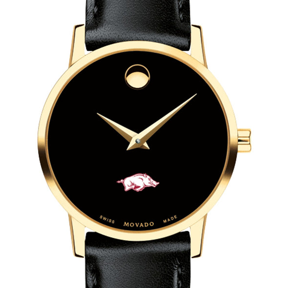 Arkansas Razorbacks Women's Movado Gold Museum Classic Leather Shot #1