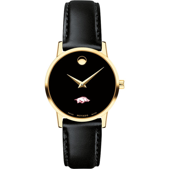 Arkansas Razorbacks Women's Movado Gold Museum Classic Leather Shot #2