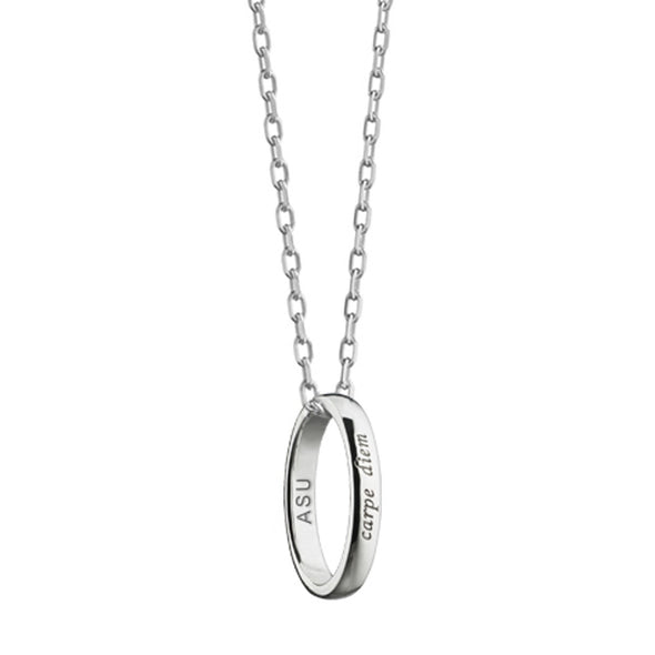 ASU Monica Rich Kosann "Carpe Diem" Poesy Ring Necklace in Silver Shot #1
