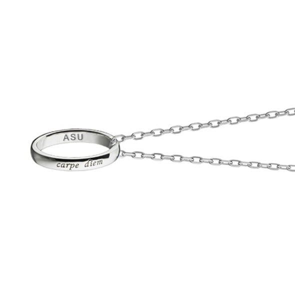 ASU Monica Rich Kosann "Carpe Diem" Poesy Ring Necklace in Silver Shot #3