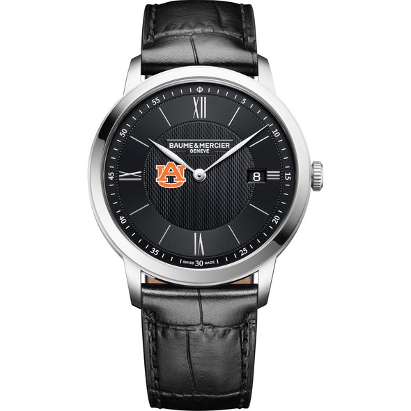 Auburn Men's Baume et Mercier 40mm Classima Quartz Watch with Black Dial & Black Leather Strap Shot #2