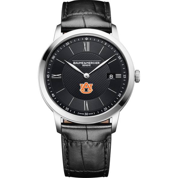 Auburn Men's Baume et Mercier 40mm Classima Quartz Watch with Black Dial & Black Leather Strap Shot #2