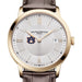 Auburn Men's Baume et Mercier 40mm Gold PVD Classima Watch with Silver Dial & Dark Brown Leather Strap