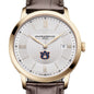 Auburn Men's Baume et Mercier 40mm Gold PVD Classima Watch with Silver Dial & Dark Brown Leather Strap Shot #1