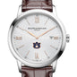 Auburn Men's Baume et Mercier 42mm Classima Watch with Silver Dial & Brown Leather Strap Shot #1
