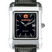 Auburn Men's Black Steel Quad with Leather Strap
