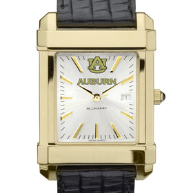 Auburn Men's Gold Watch with 2-Tone Dial & Leather Strap at M.LaHart & Co. Shot #1