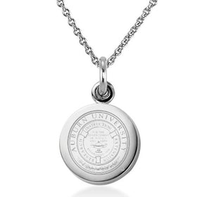 Auburn University Necklace with Charm in Sterling Silver Shot #1