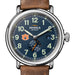 Auburn University Shinola Watch, The Runwell Automatic 45 mm Blue Dial and British Tan Strap at M.LaHart & Co.