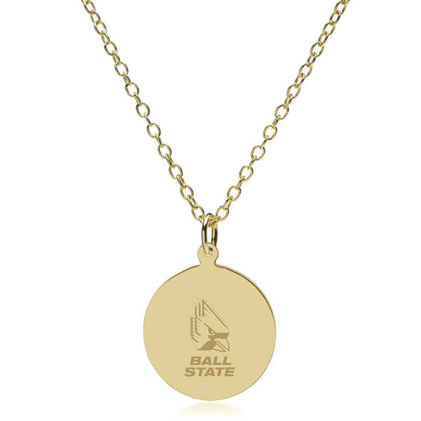 Ball State 14K Gold Pendant & Chain Shot #2