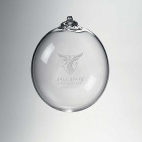 Ball State Glass Ornament by Simon Pearce Shot #1