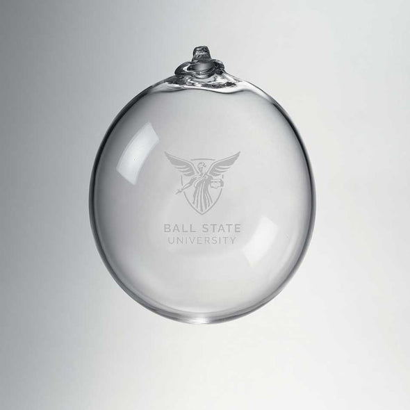 Ball State Glass Ornament by Simon Pearce Shot #1