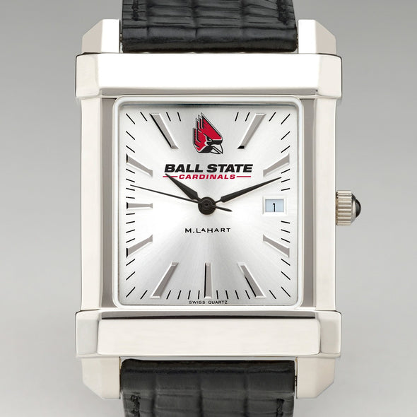 Ball State Men&#39;s Collegiate Watch with Leather Strap Shot #1