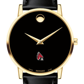Ball State Men&#39;s Movado Gold Museum Classic Leather Shot #1