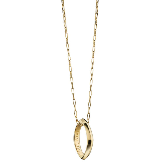 Ball State Monica Rich Kosann Poesy Ring Necklace in Gold Shot #2