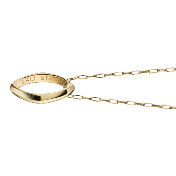 Ball State Monica Rich Kosann Poesy Ring Necklace in Gold Shot #3