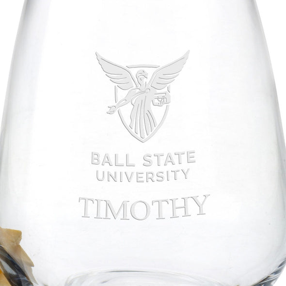 Ball State Stemless Wine Glasses - Set of 4 Shot #3