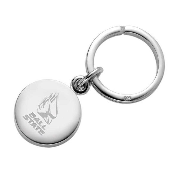 Ball State Sterling Silver Insignia Key Ring Shot #1