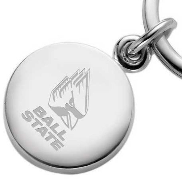 Ball State Sterling Silver Insignia Key Ring Shot #2