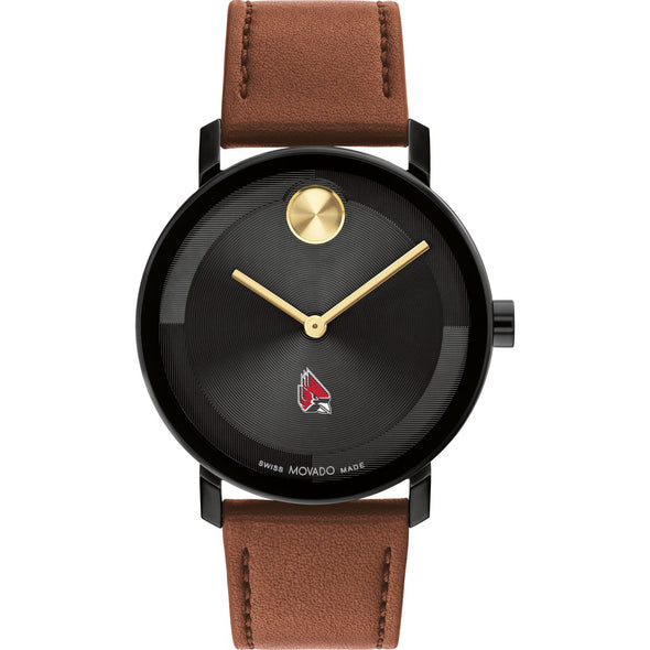 Ball State University Men&#39;s Movado BOLD with Cognac Leather Strap Shot #2