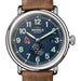 Ball State University Shinola Watch, The Runwell Automatic 45 mm Blue Dial and British Tan Strap at M.LaHart & Co.