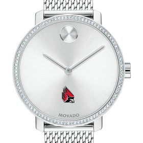 Ball State Women's Movado Bold with Crystal Bezel & Mesh Bracelet Shot #1