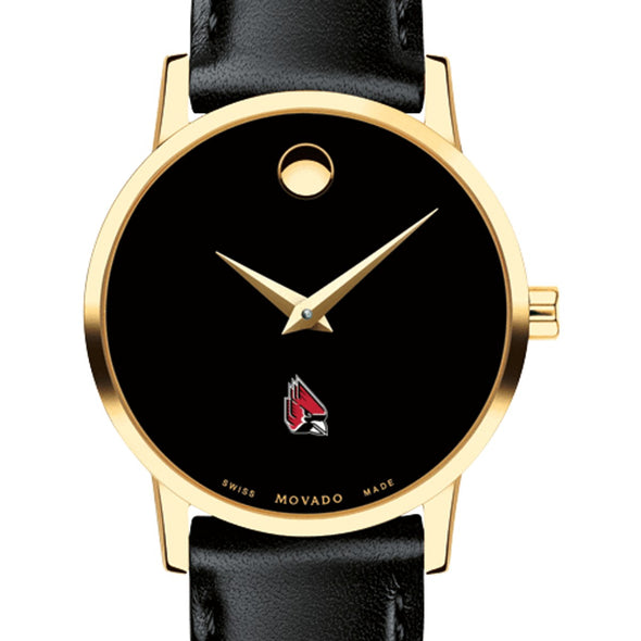 Ball State Women&#39;s Movado Gold Museum Classic Leather Shot #1