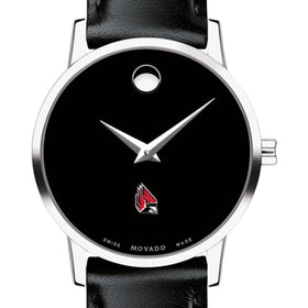 Ball State Women&#39;s Movado Museum with Leather Strap Shot #1