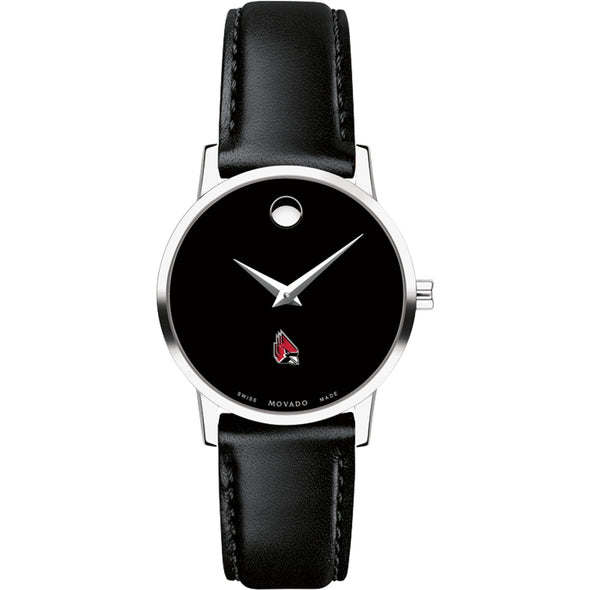 Ball State Women&#39;s Movado Museum with Leather Strap Shot #2