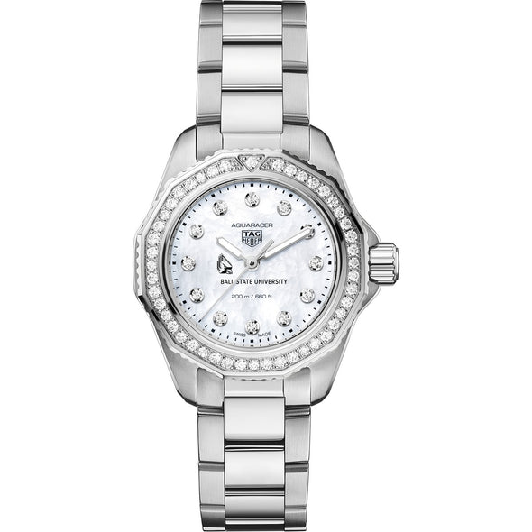 Ball State Women&#39;s TAG Heuer Steel Aquaracer with Diamond Dial &amp; Bezel Shot #2