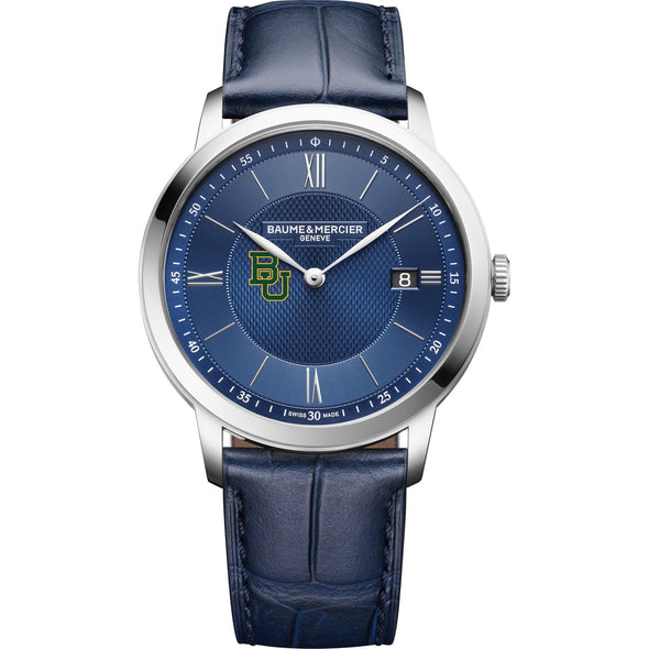 Baylor Men's Baume et Mercier 40mm Classima Quartz Watch with Blue Dial & Dark Blue Leather Strap Shot #2