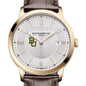 Baylor Men's Baume et Mercier 40mm Gold PVD Classima Watch with Silver Dial & Dark Brown Leather Strap Shot #1