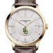 Baylor Men's Baume et Mercier 40mm Gold PVD Classima Watch with Silver Dial & Dark Brown Leather Strap