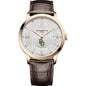 Baylor Men's Baume et Mercier 40mm Gold PVD Classima Watch with Silver Dial & Dark Brown Leather Strap Shot #2