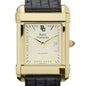Baylor Men's Gold Quad with Leather Strap Shot #1